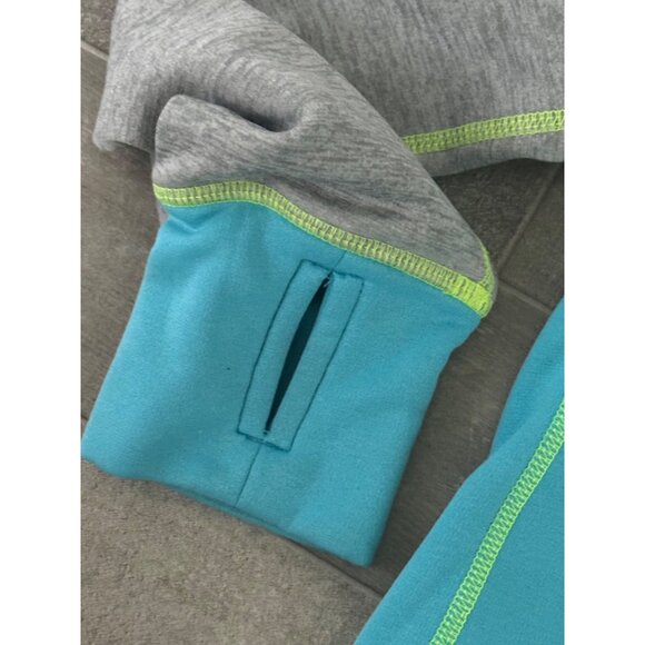 Nike Women's Teal & Gray Hoodie With Thumb Holes - Large therma fit - Picture 3 of 9